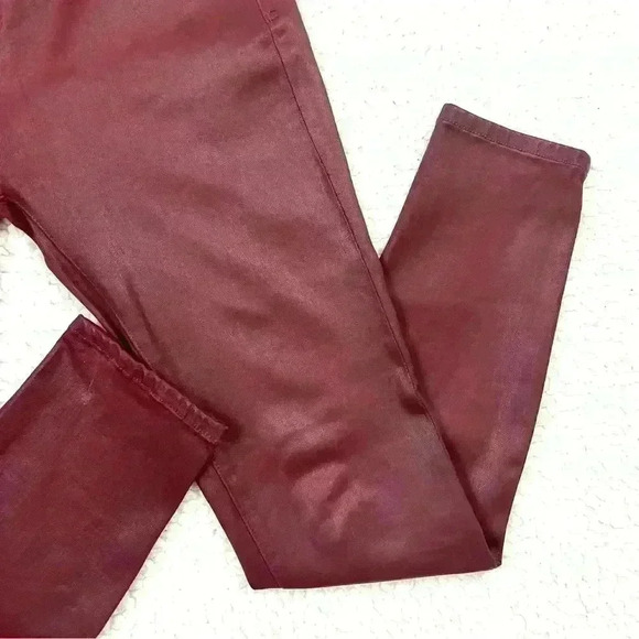 DL1961 Florence Mid Rise Merlot Coated Ultrasculpt Skinny Ankle Jeans Size 28 - Picture 7 of 16